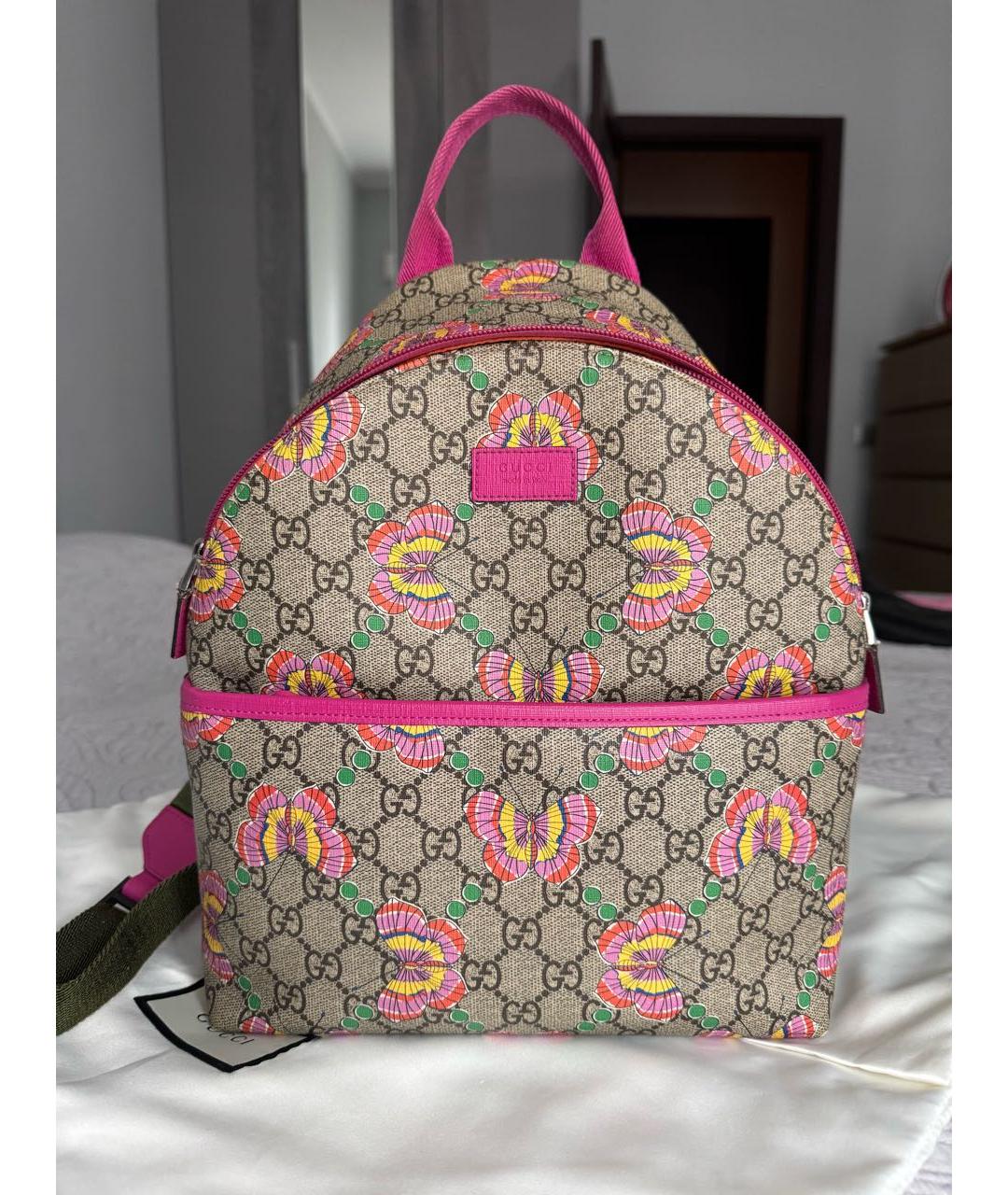 GUCCI Розовый кожаный рюкзак, фото 7