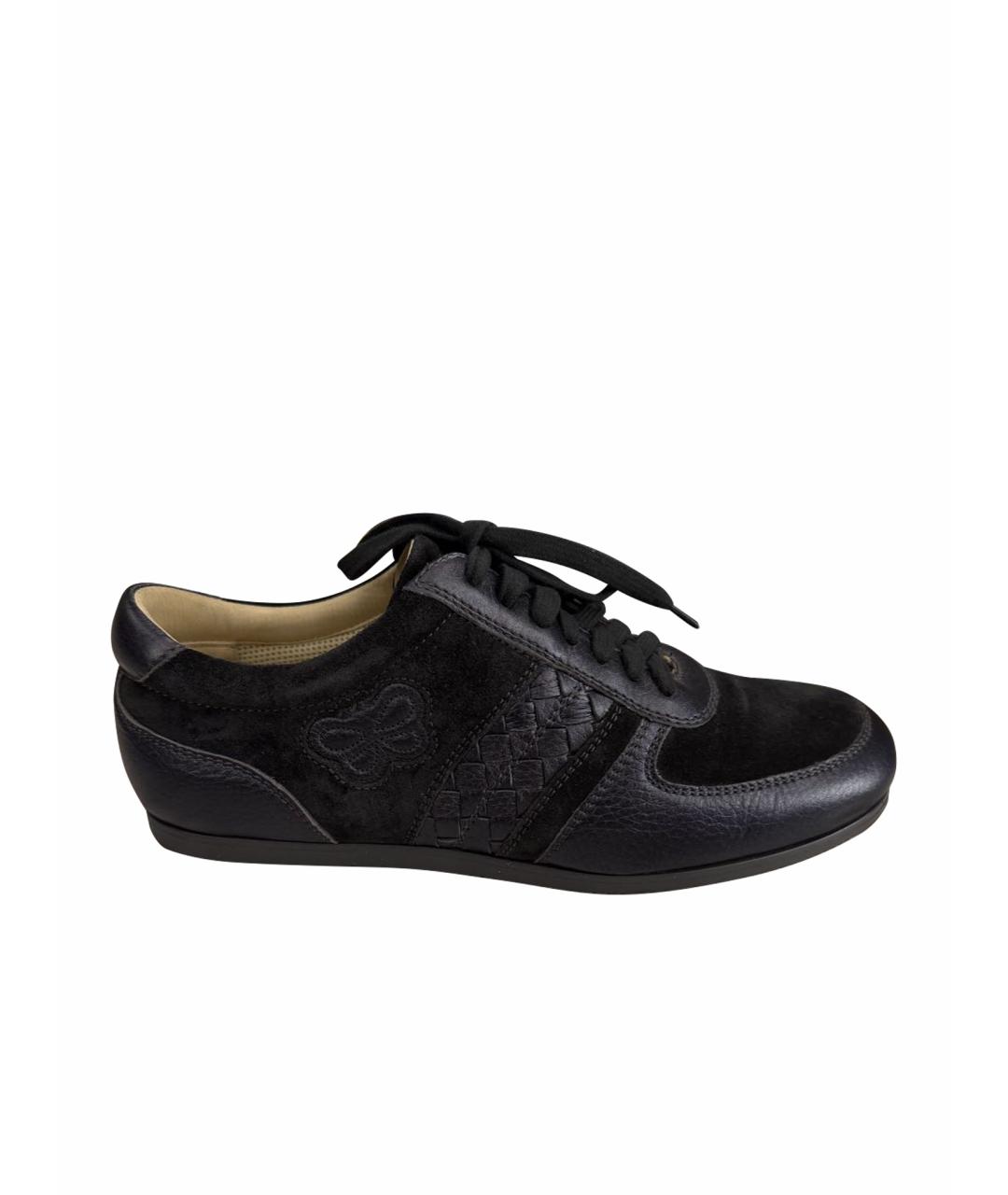 BOTTEGA VENETA Черные кожаные кроссовки, фото 1