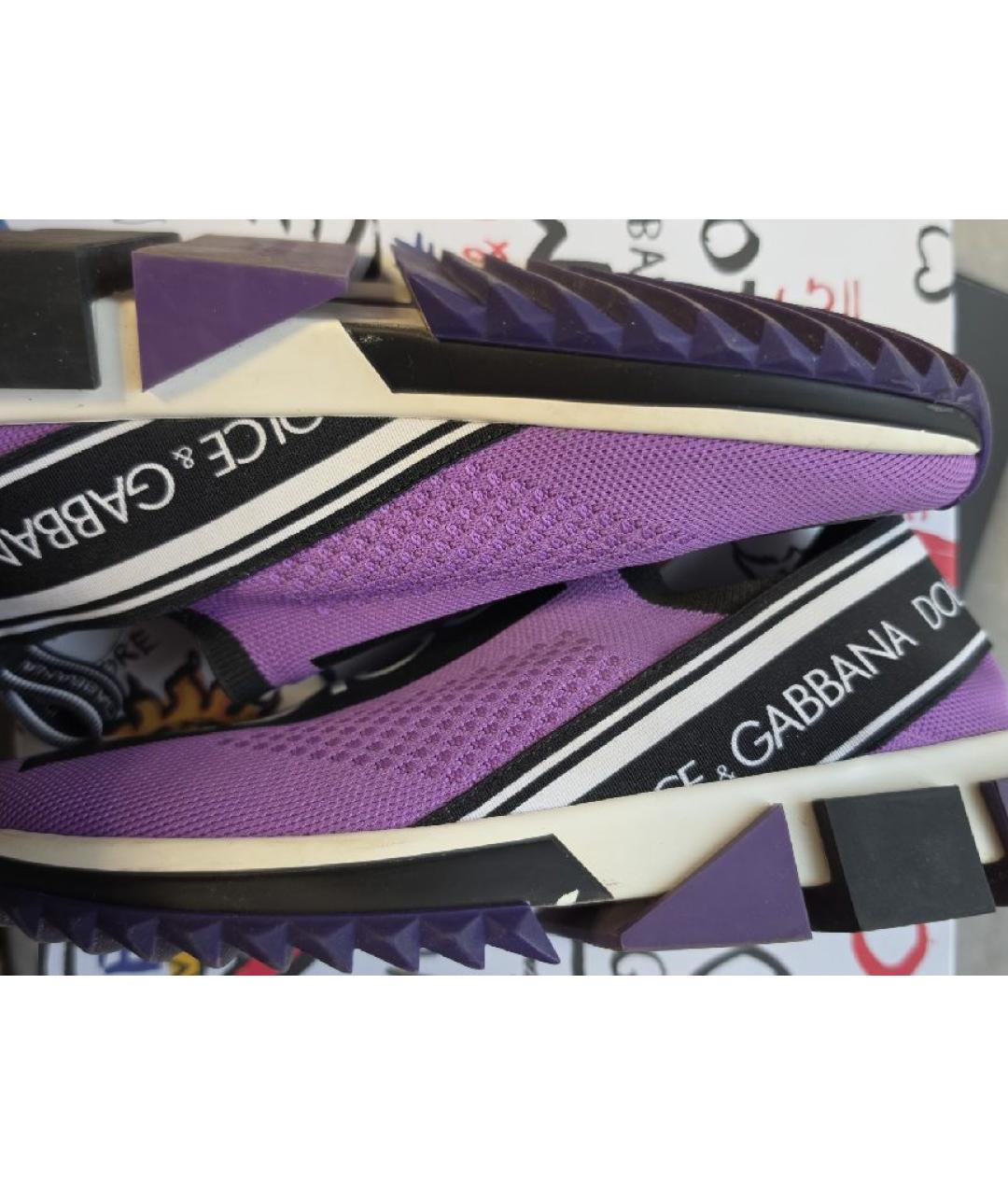 DOLCE&GABBANA Фиолетовые текстильные кроссовки, фото 2