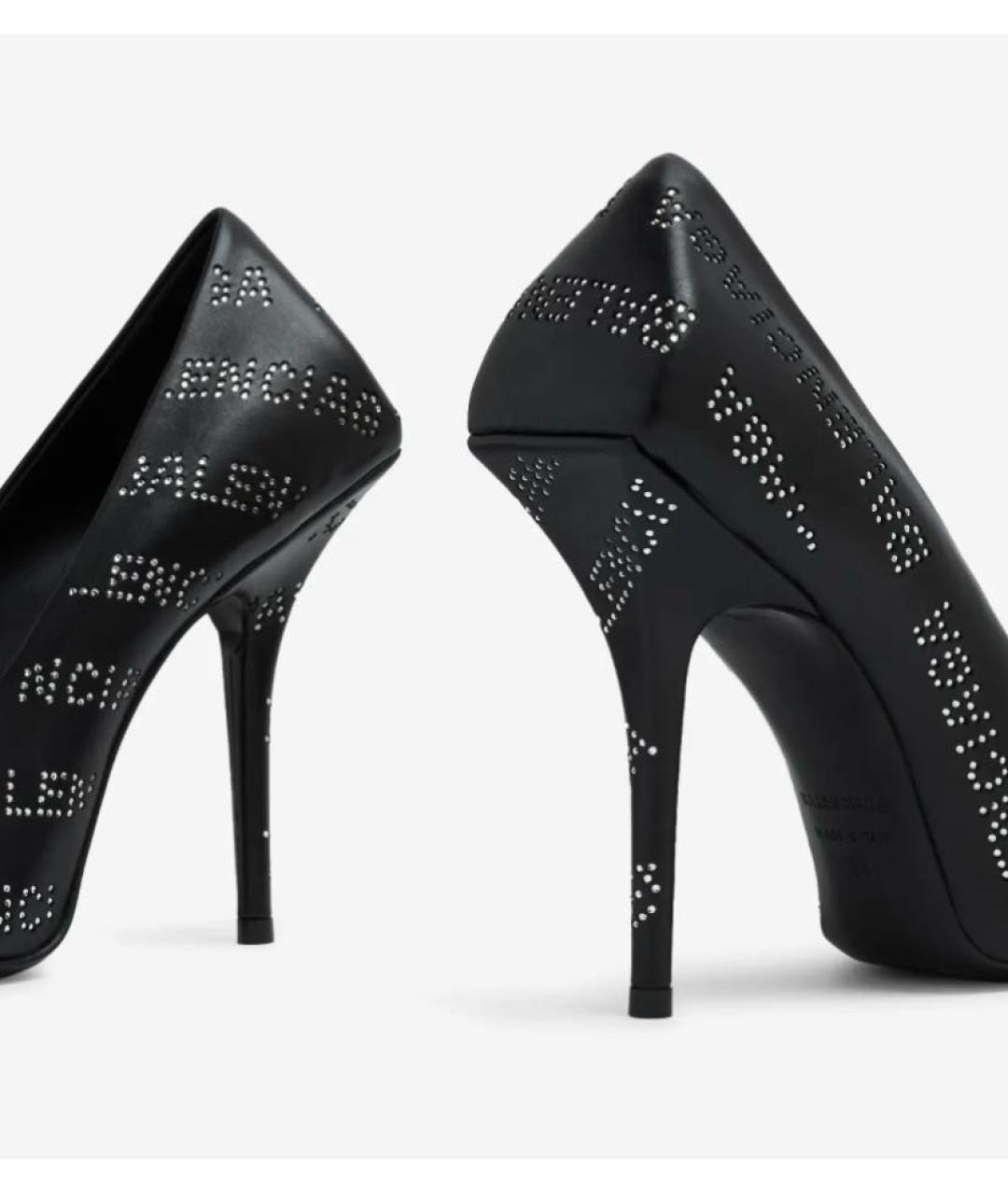 BALENCIAGA Черные кожаные туфли, фото 4