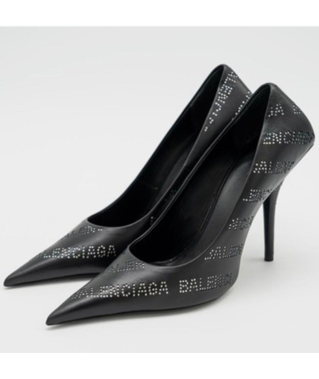 BALENCIAGA Черные кожаные туфли, фото 3