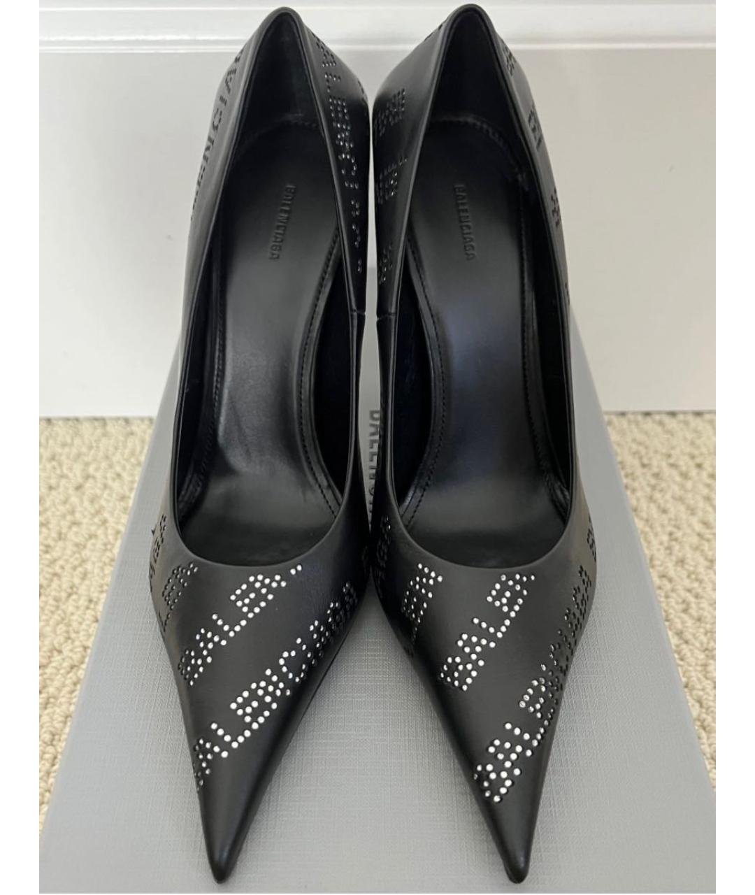 BALENCIAGA Черные кожаные туфли, фото 8