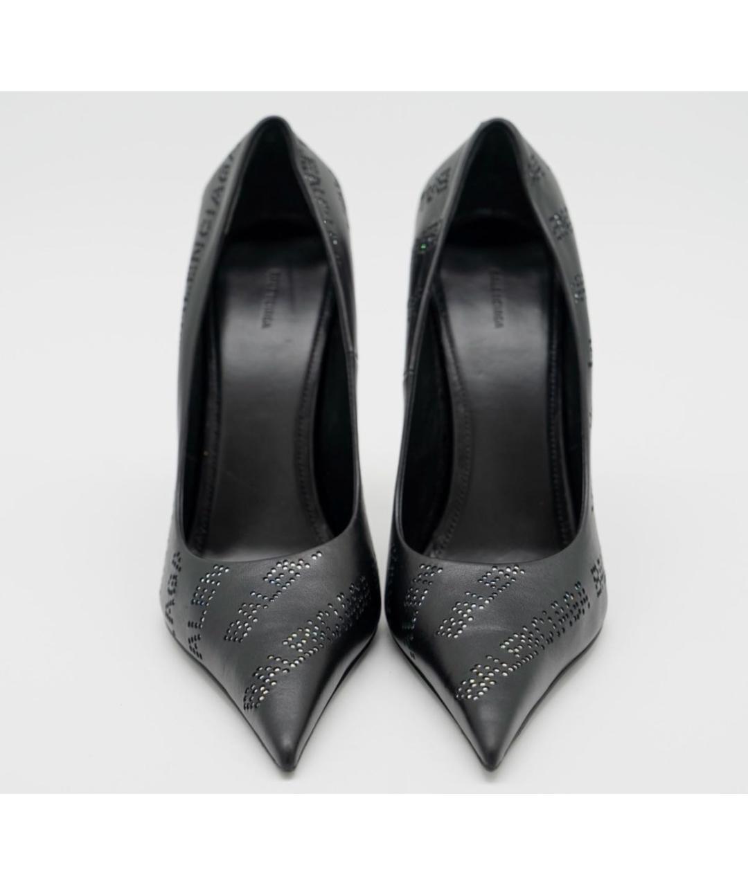 BALENCIAGA Черные кожаные туфли, фото 2