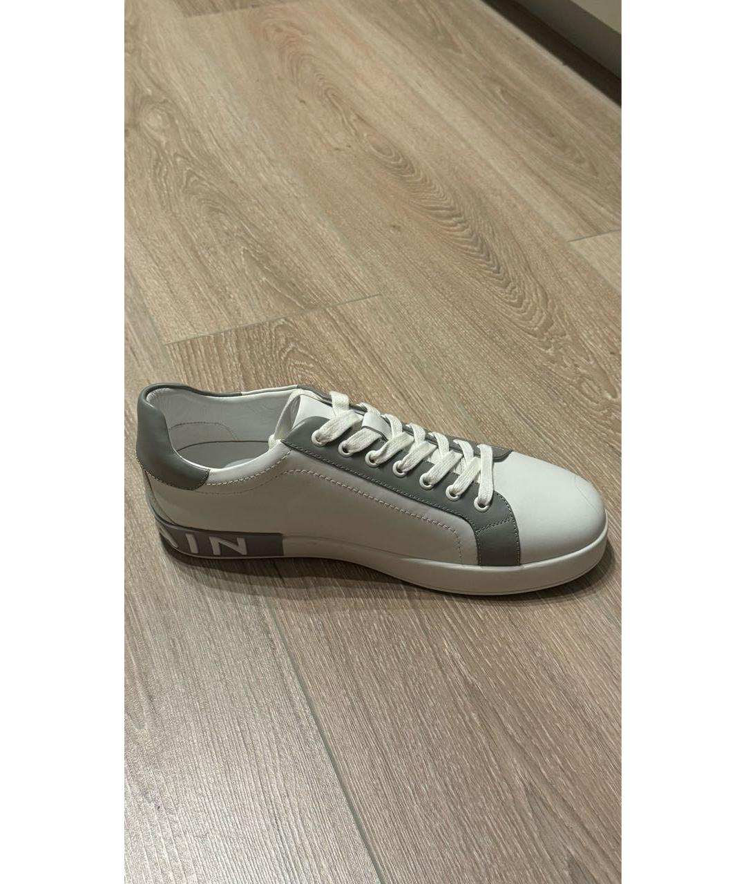 BALMAIN Белые кожаные низкие кроссовки / кеды, фото 6