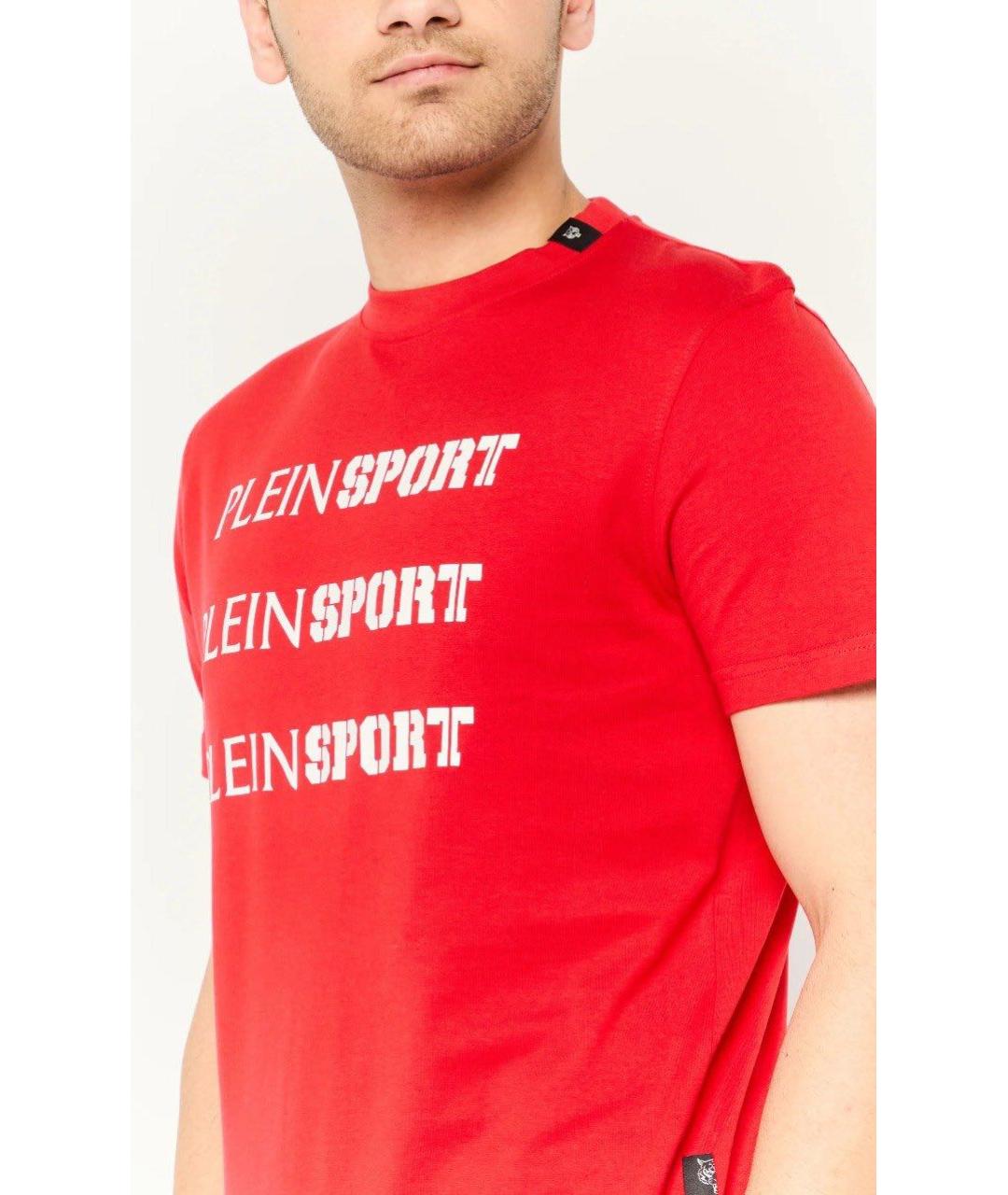 PHILIPP PLEIN Красная хлопковая футболка, фото 7