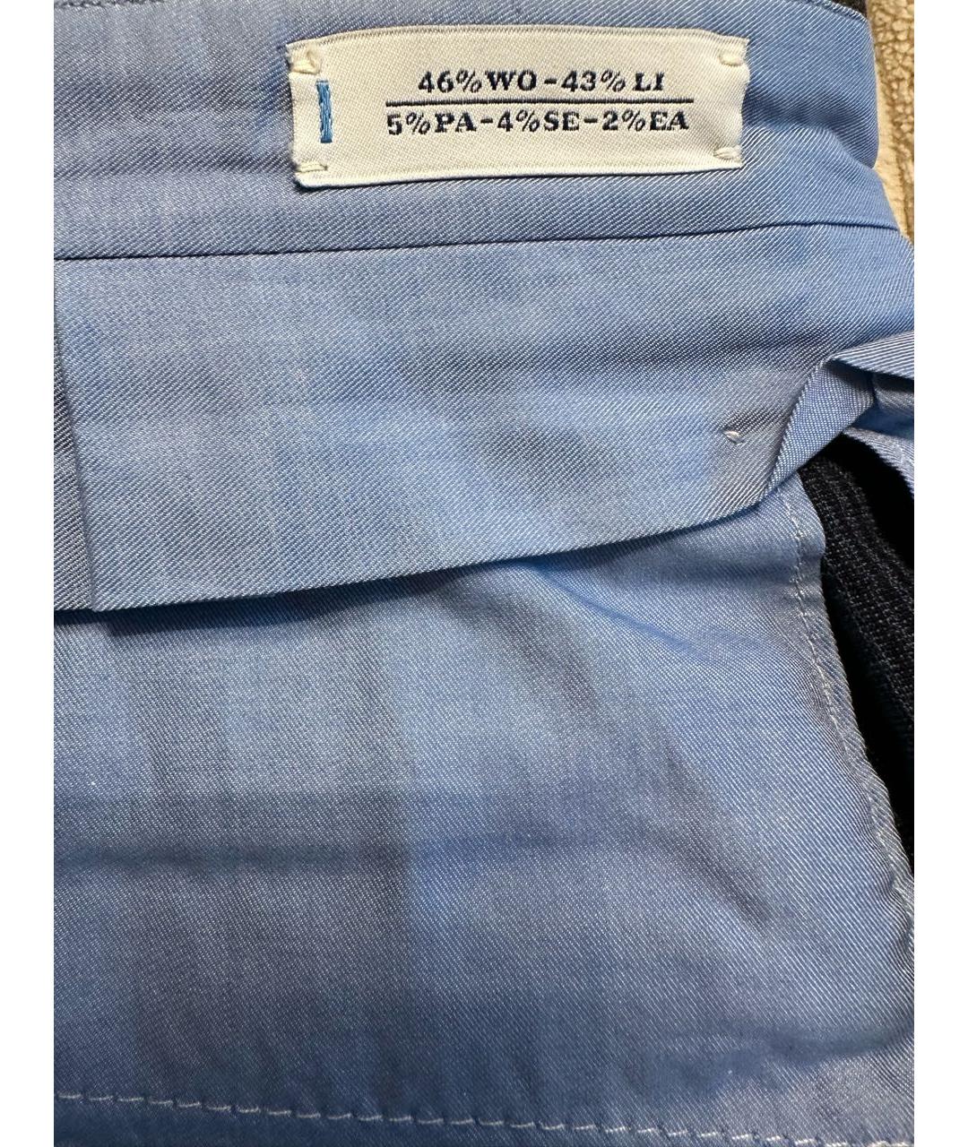 STEFANO RICCI Темно-синие шерстяные повседневные брюки, фото 5