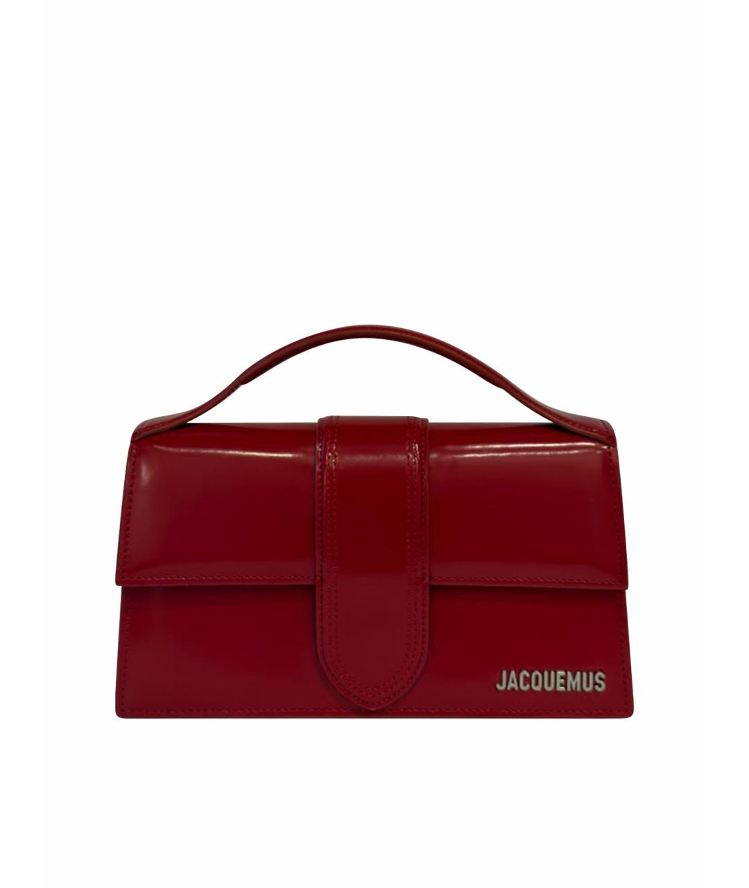 JACQUEMUS Красная сумка с короткими ручками из лакированной кожи, фото 1