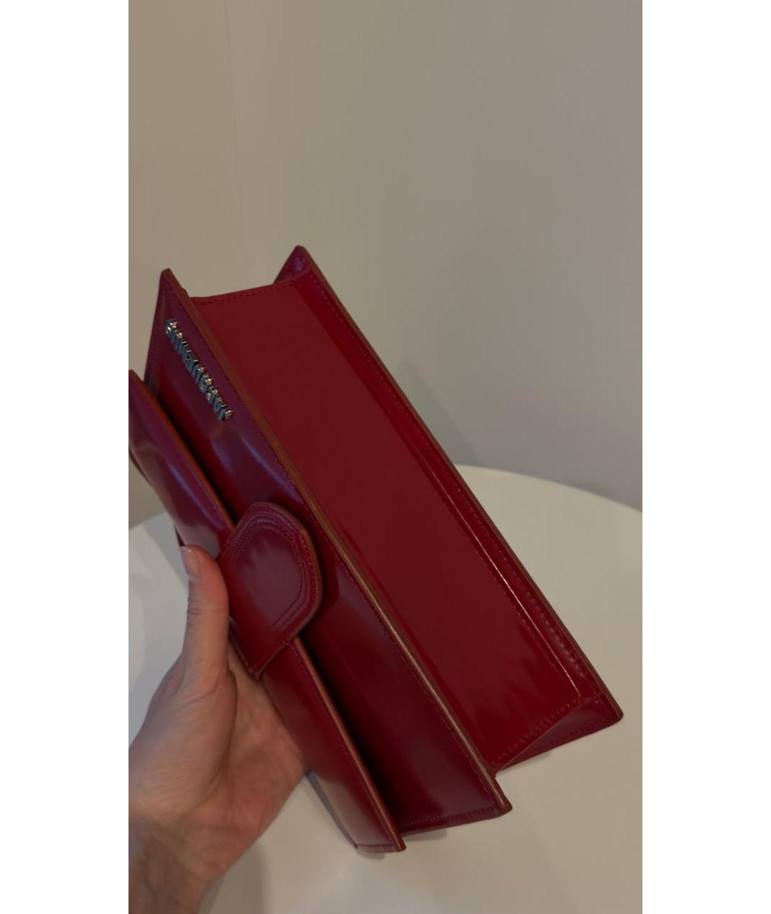 JACQUEMUS Красная сумка с короткими ручками из лакированной кожи, фото 6