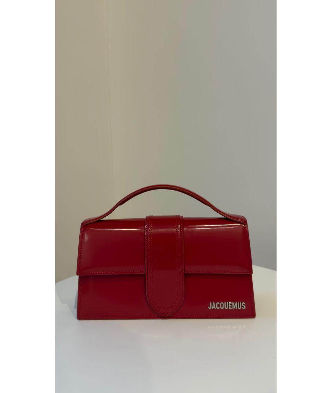 JACQUEMUS Красная сумка с короткими ручками из лакированной кожи, фото 7