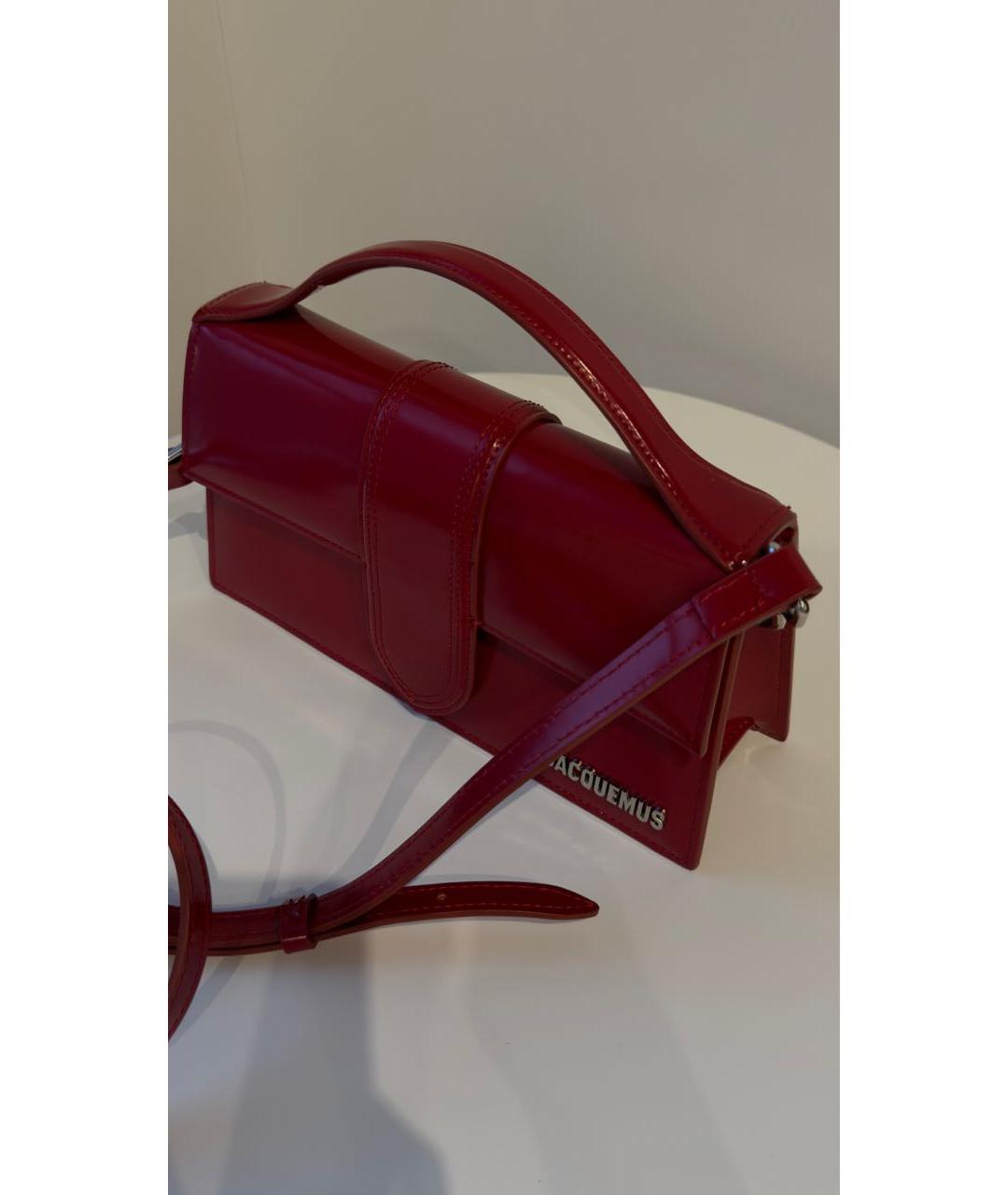 JACQUEMUS Красная сумка с короткими ручками из лакированной кожи, фото 5