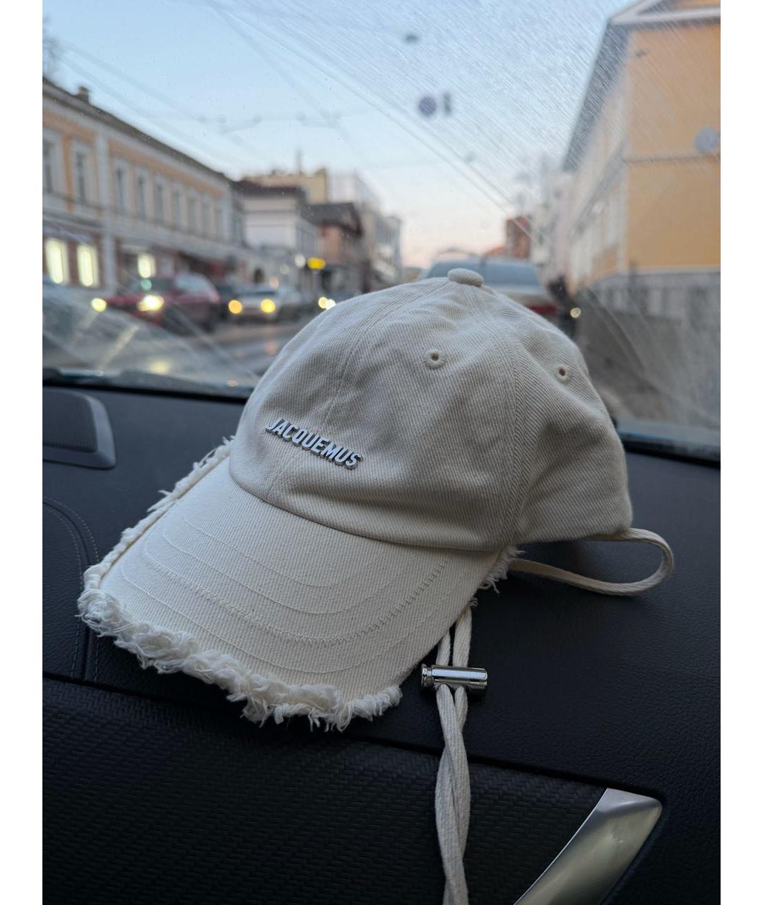 JACQUEMUS Бежевая хлопковая кепка, фото 4