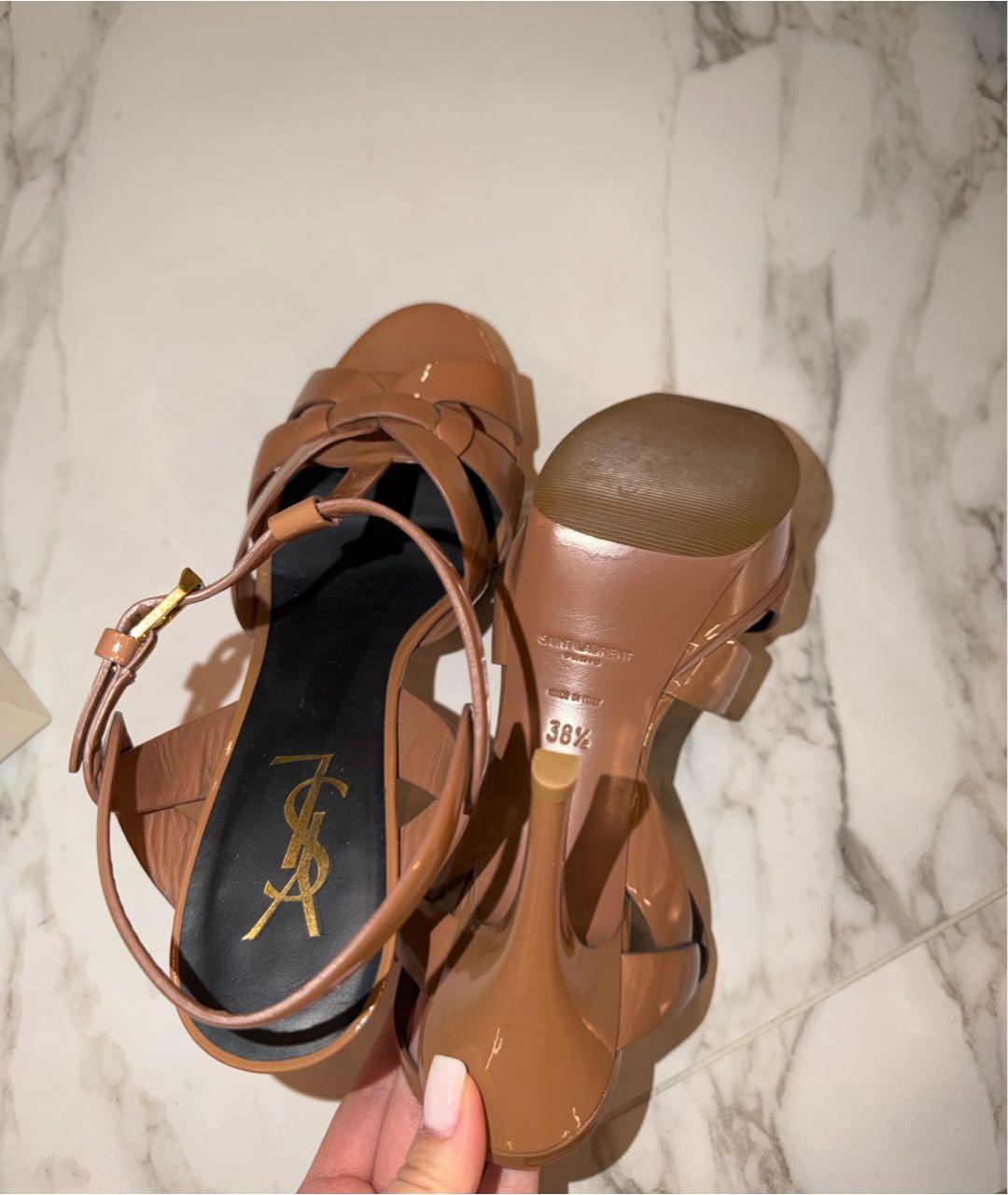 SAINT LAURENT Босоножки из лакированной кожи, фото 6