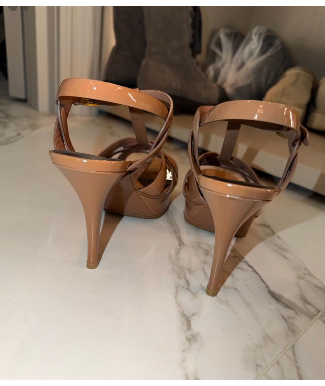 SAINT LAURENT Босоножки из лакированной кожи, фото 4