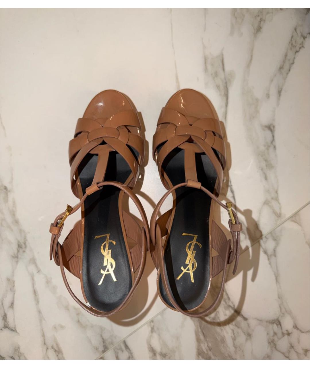 SAINT LAURENT Босоножки из лакированной кожи, фото 3