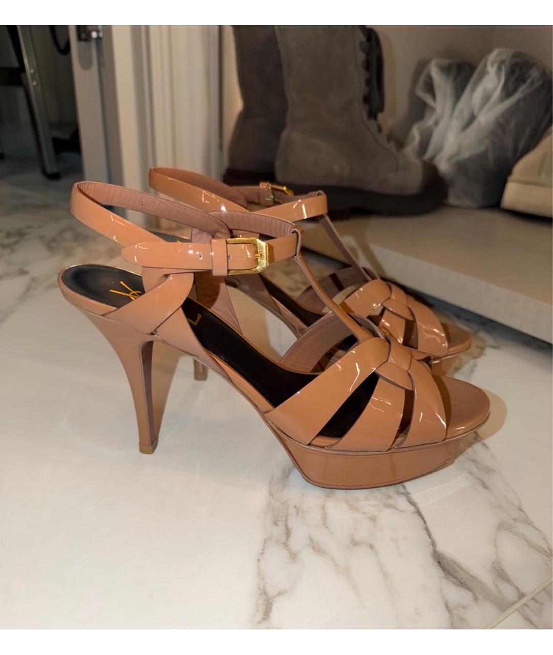 SAINT LAURENT Босоножки из лакированной кожи, фото 7