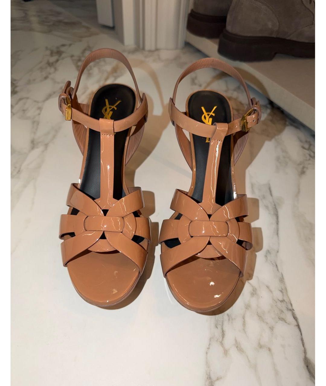 SAINT LAURENT Босоножки из лакированной кожи, фото 2