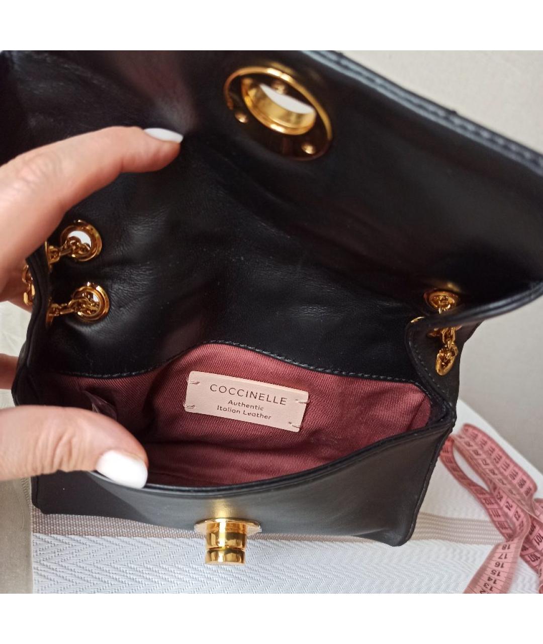 COCCINELLE Черная кожаная сумка через плечо, фото 4