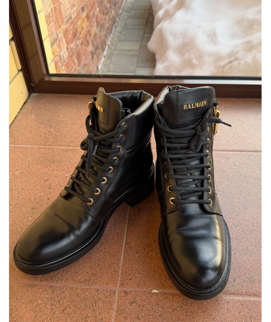 BALMAIN Черные кожаные ботинки, фото 5