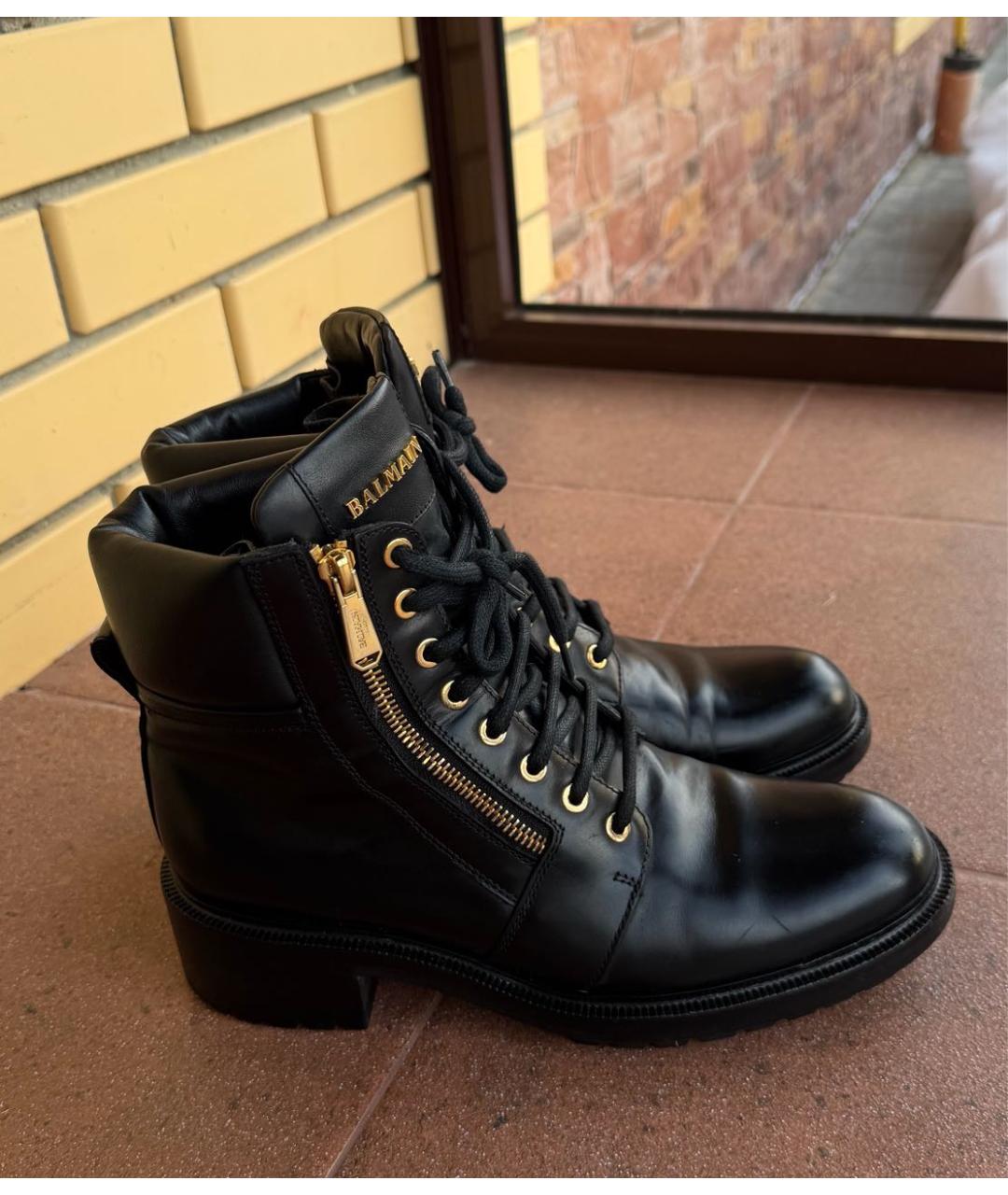 BALMAIN Черные кожаные ботинки, фото 7