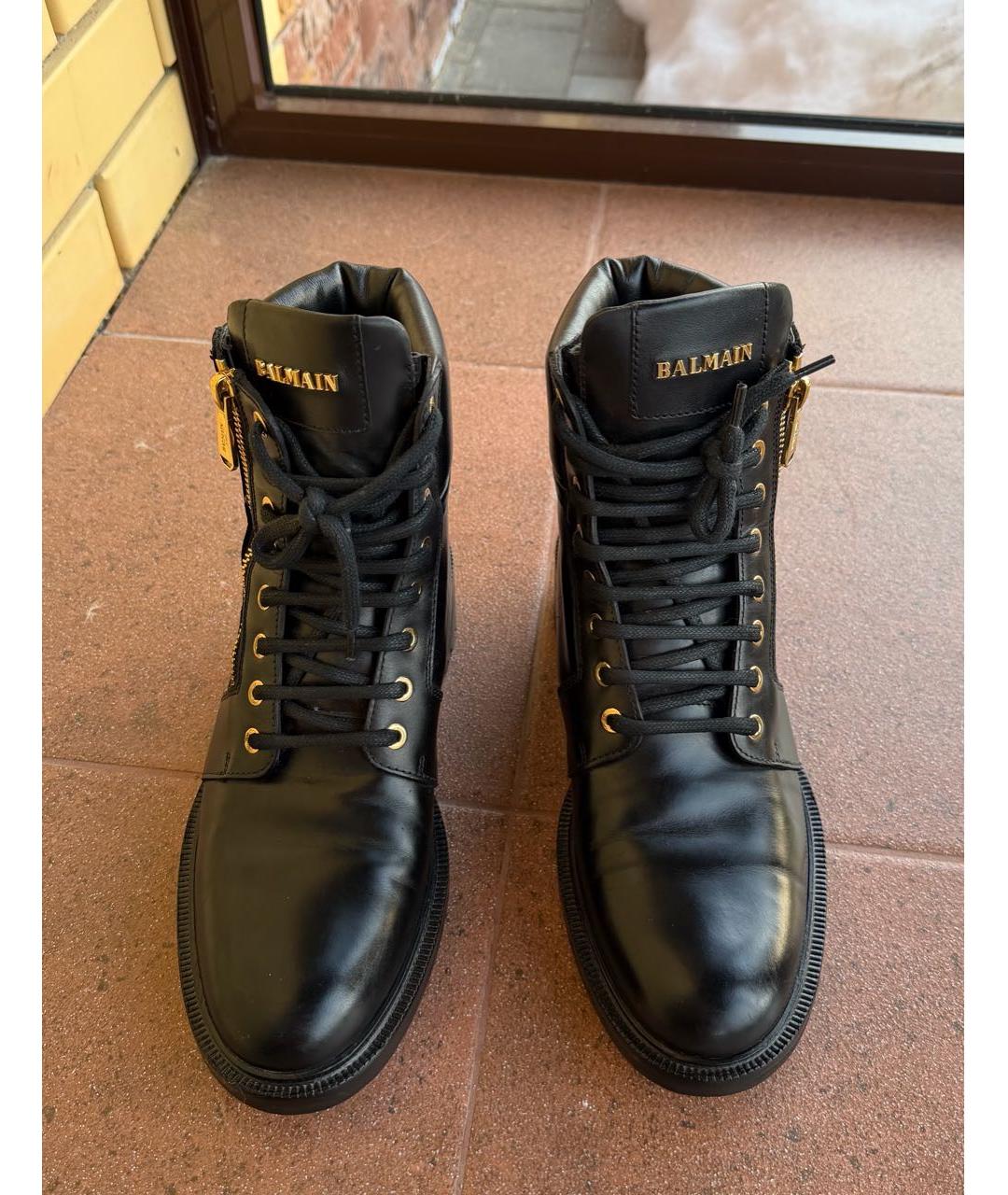 BALMAIN Черные кожаные ботинки, фото 2