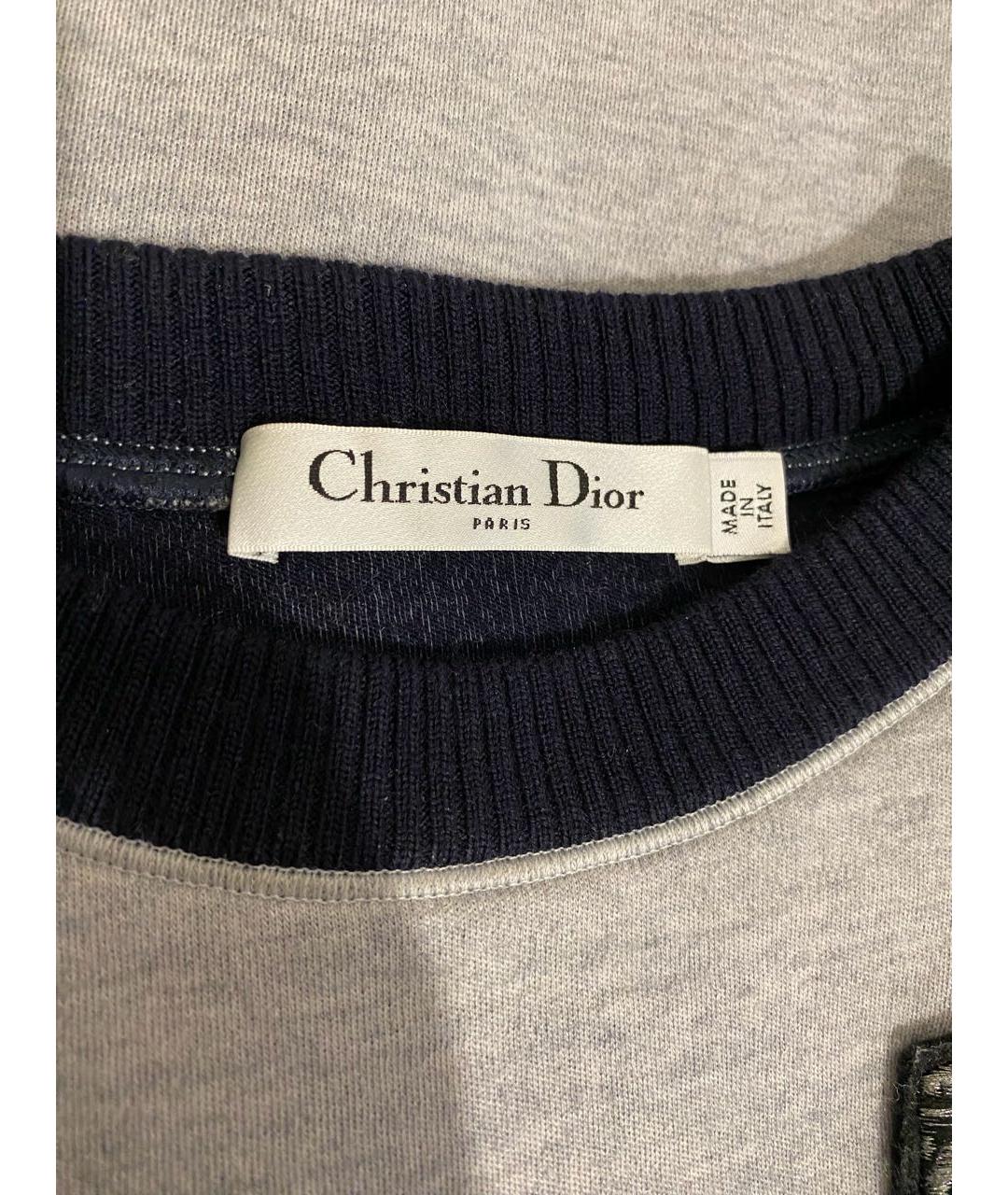 CHRISTIAN DIOR Серый шерстяной джемпер / свитер, фото 3