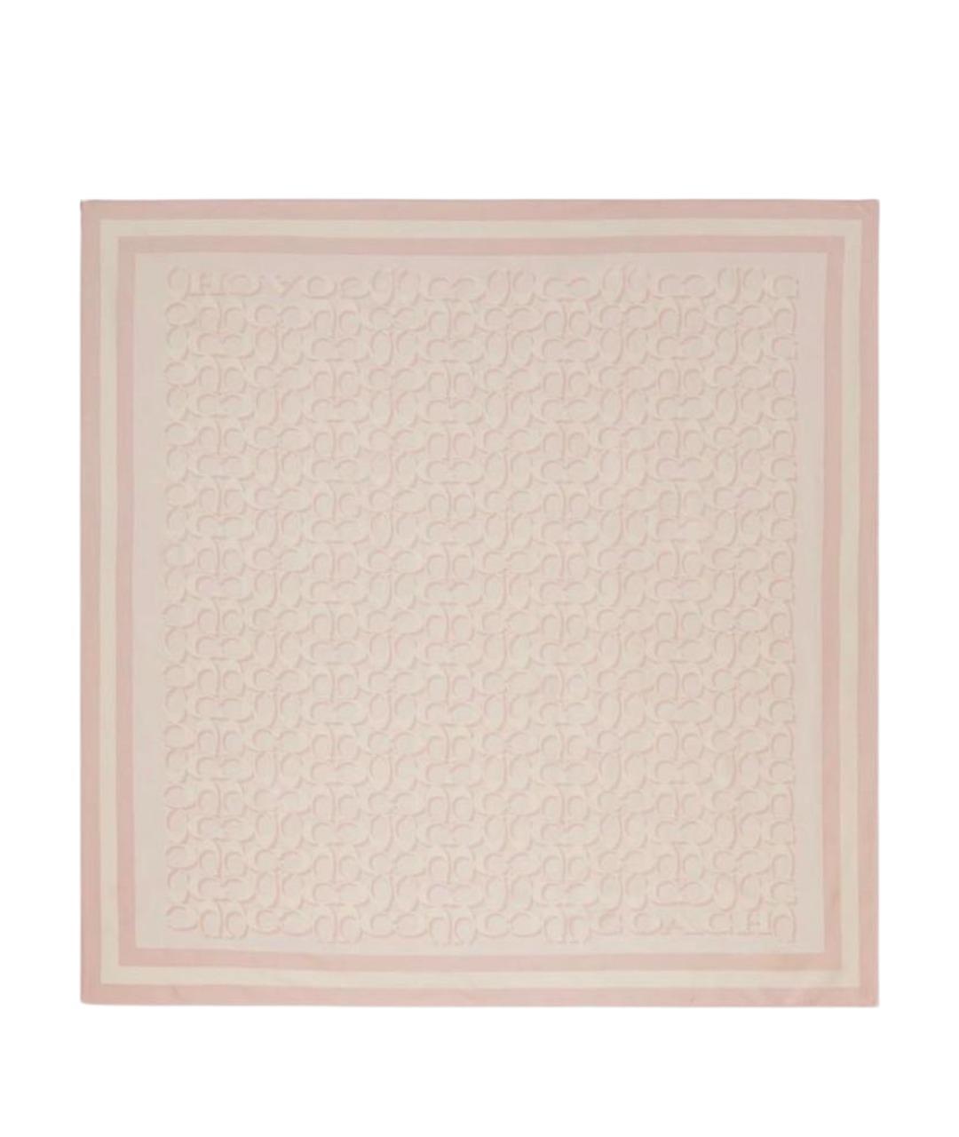 COACH Розовый шелковый платок, фото 1