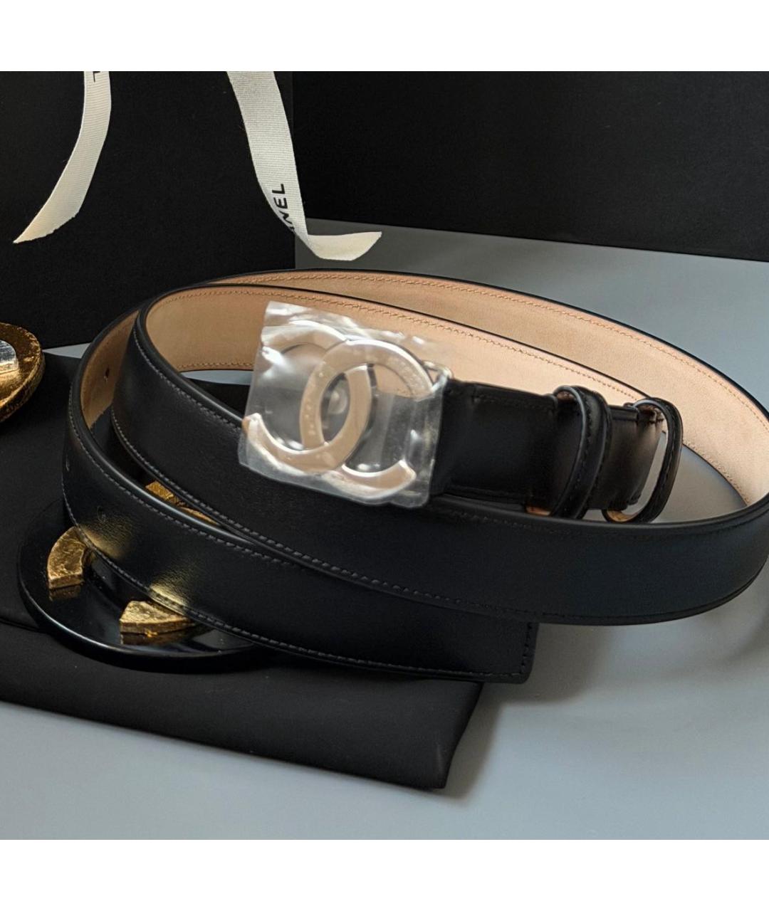 CHANEL Черный кожаный ремень, фото 3