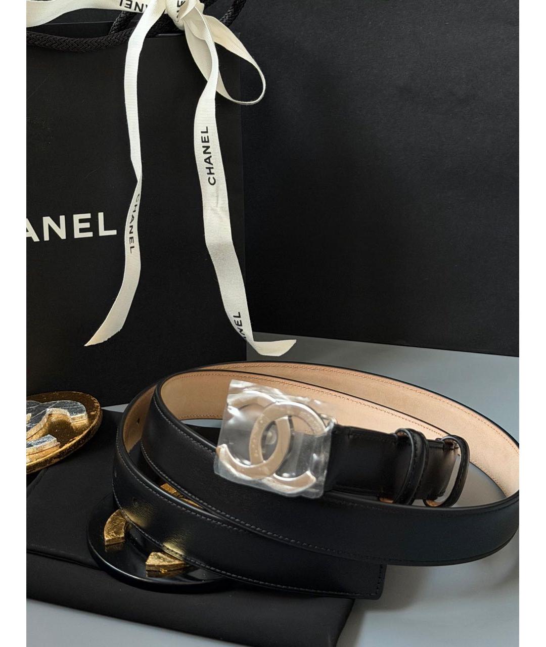 CHANEL Черный кожаный ремень, фото 2