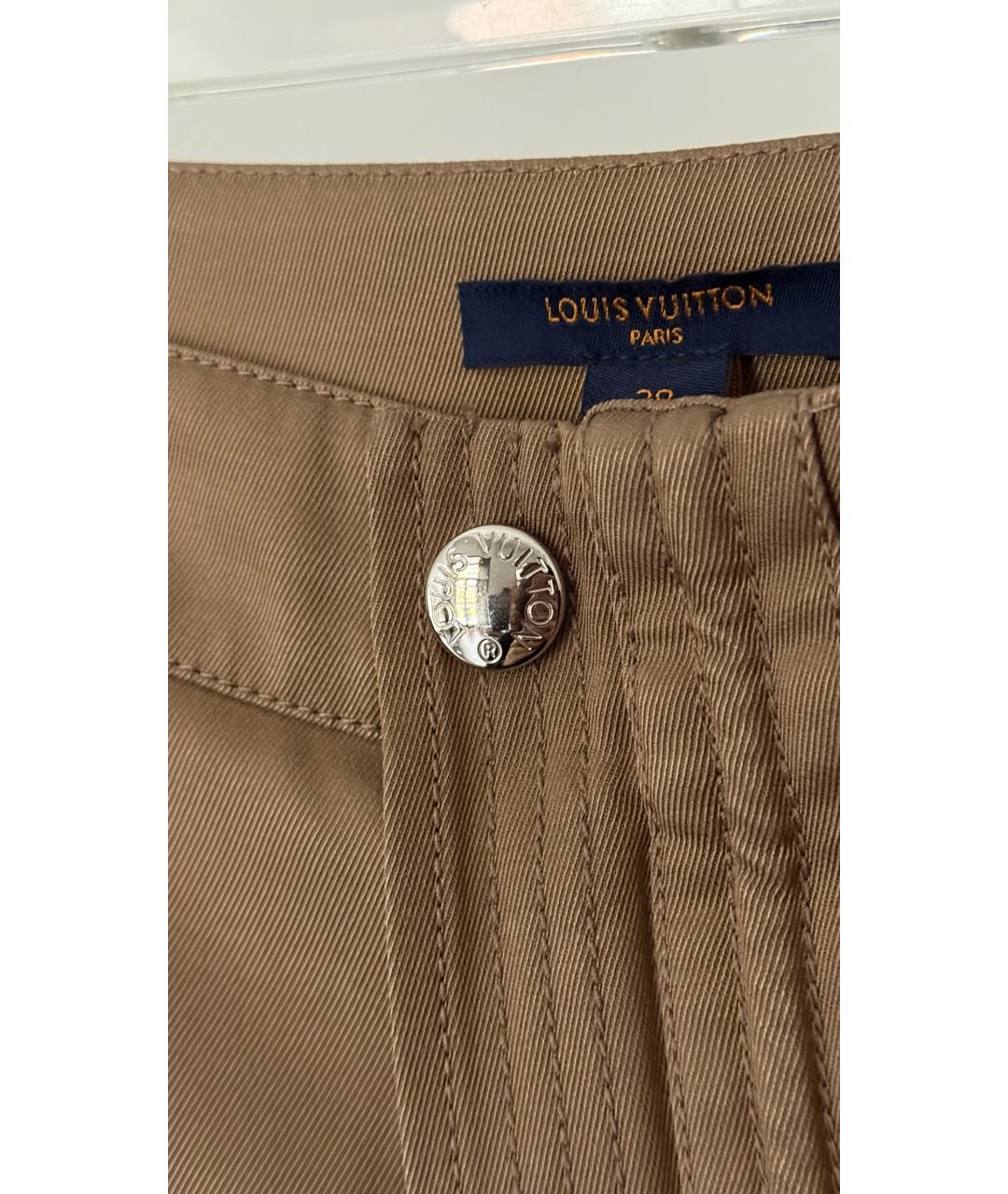 LOUIS VUITTON Бежевые прямые брюки, фото 4