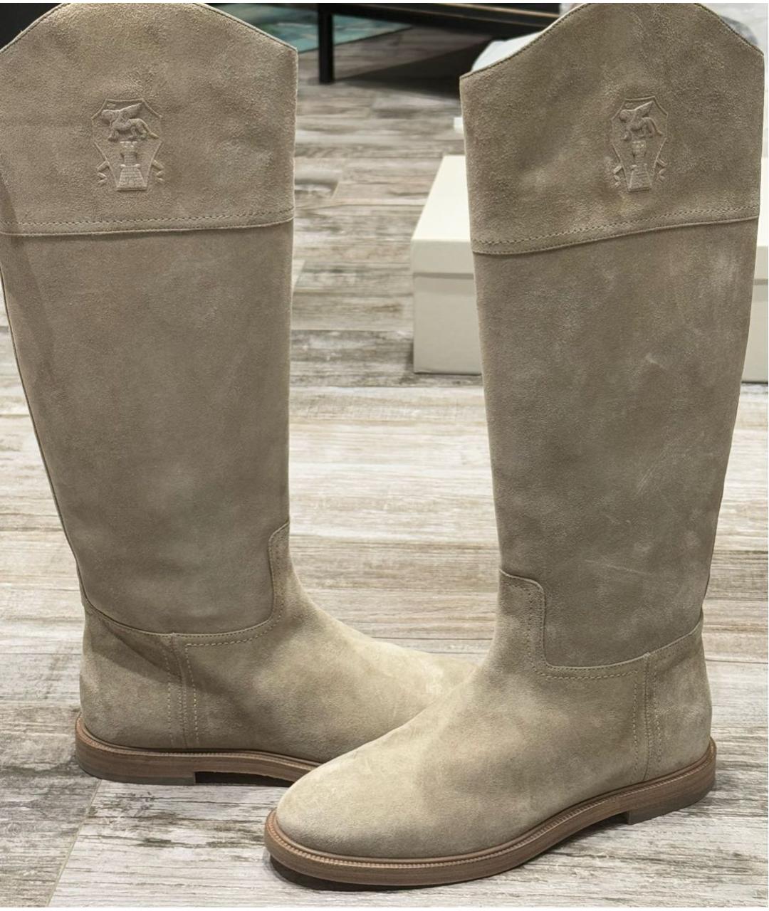 BRUNELLO CUCINELLI Замшевые сапоги, фото 2