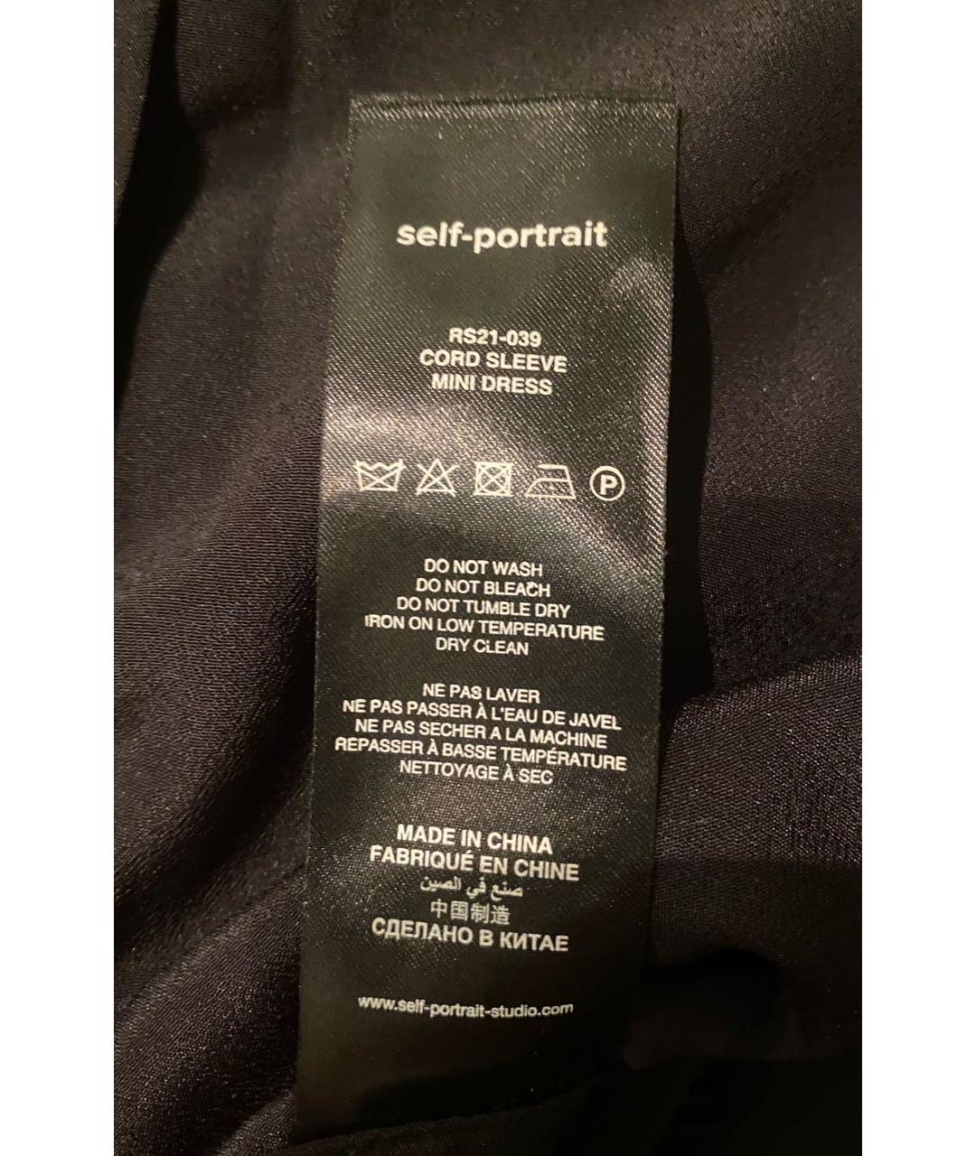SELF-PORTRAIT Черное хлопковое коктейльное платье, фото 7