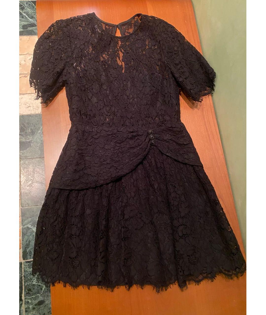 SELF-PORTRAIT Черное хлопковое коктейльное платье, фото 3