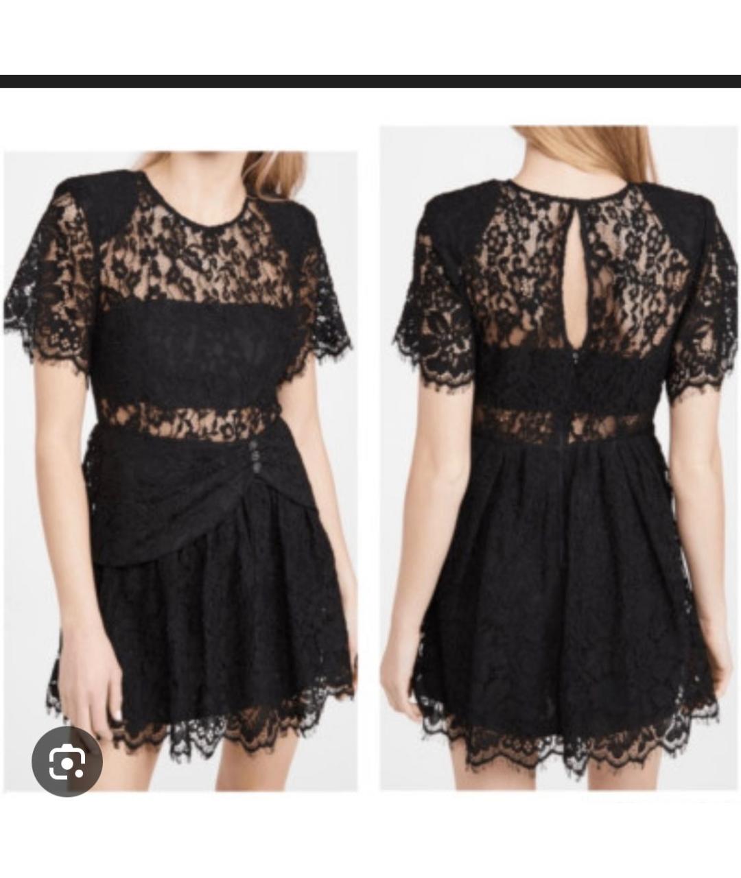 SELF-PORTRAIT Черное хлопковое коктейльное платье, фото 8