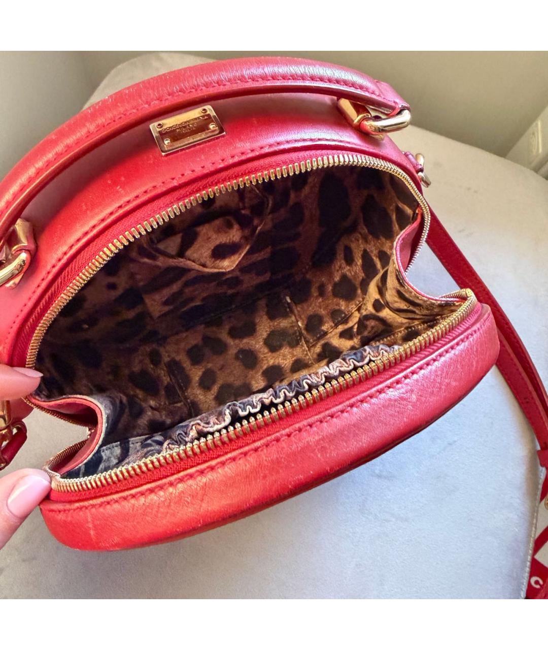 DOLCE&GABBANA Красная кожаная сумка через плечо, фото 6