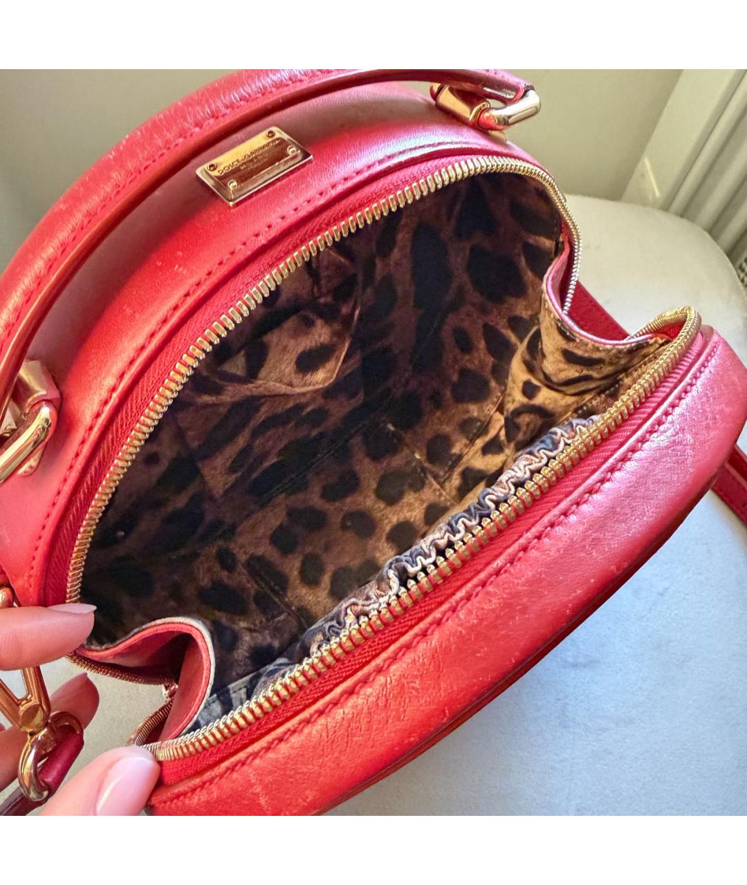 DOLCE&GABBANA Красная кожаная сумка через плечо, фото 7