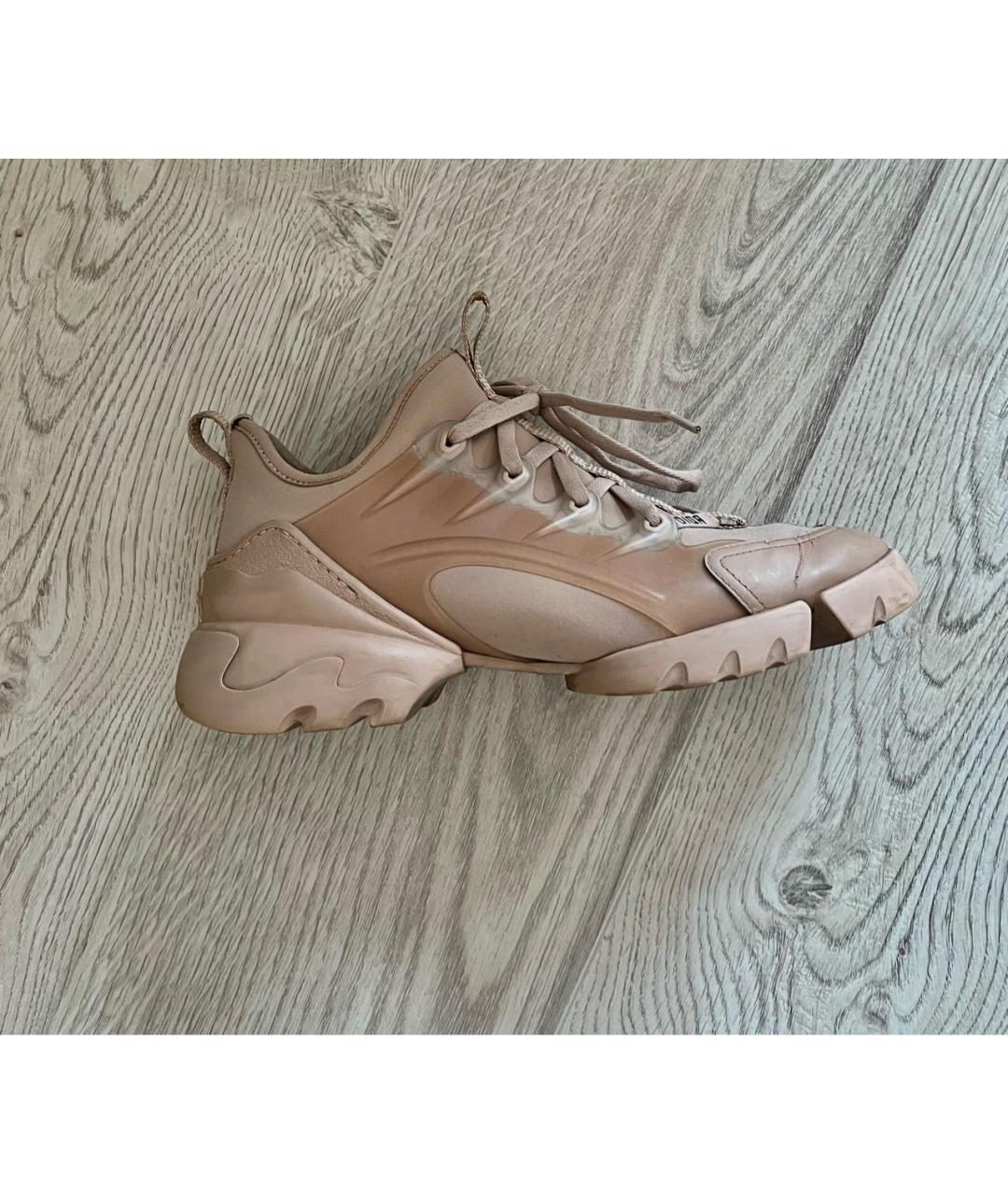 CHRISTIAN DIOR Бежевые кожаные кроссовки, фото 5