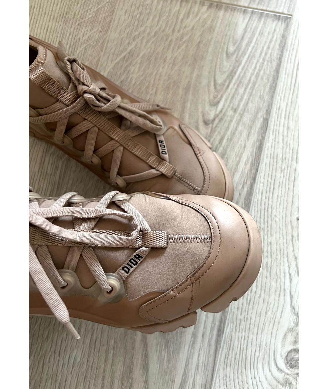 CHRISTIAN DIOR Бежевые кожаные кроссовки, фото 4