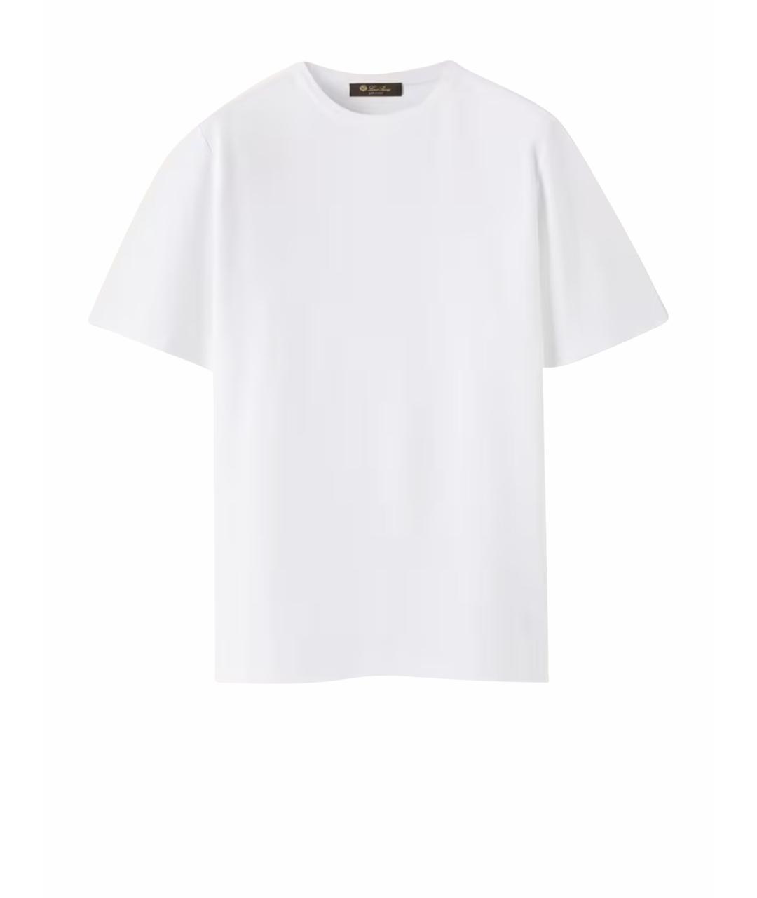 LORO PIANA Белая хлопковая футболка, фото 6