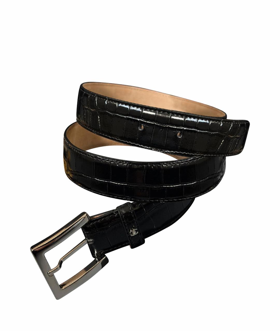 CHANEL Черный кожаный ремень, фото 1