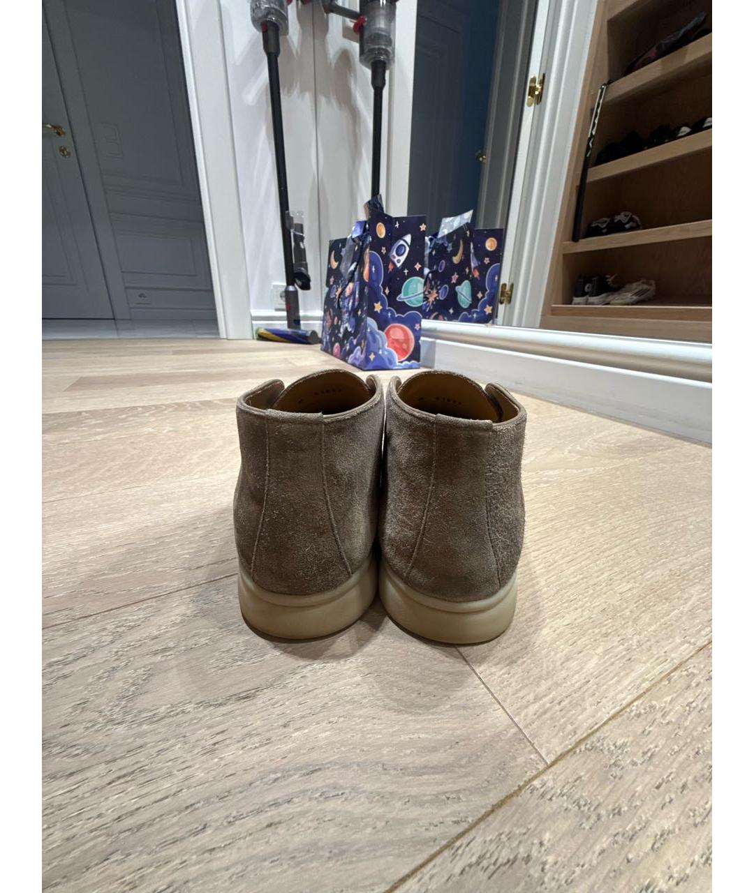 LORO PIANA Коричневые замшевые лоферы, фото 4