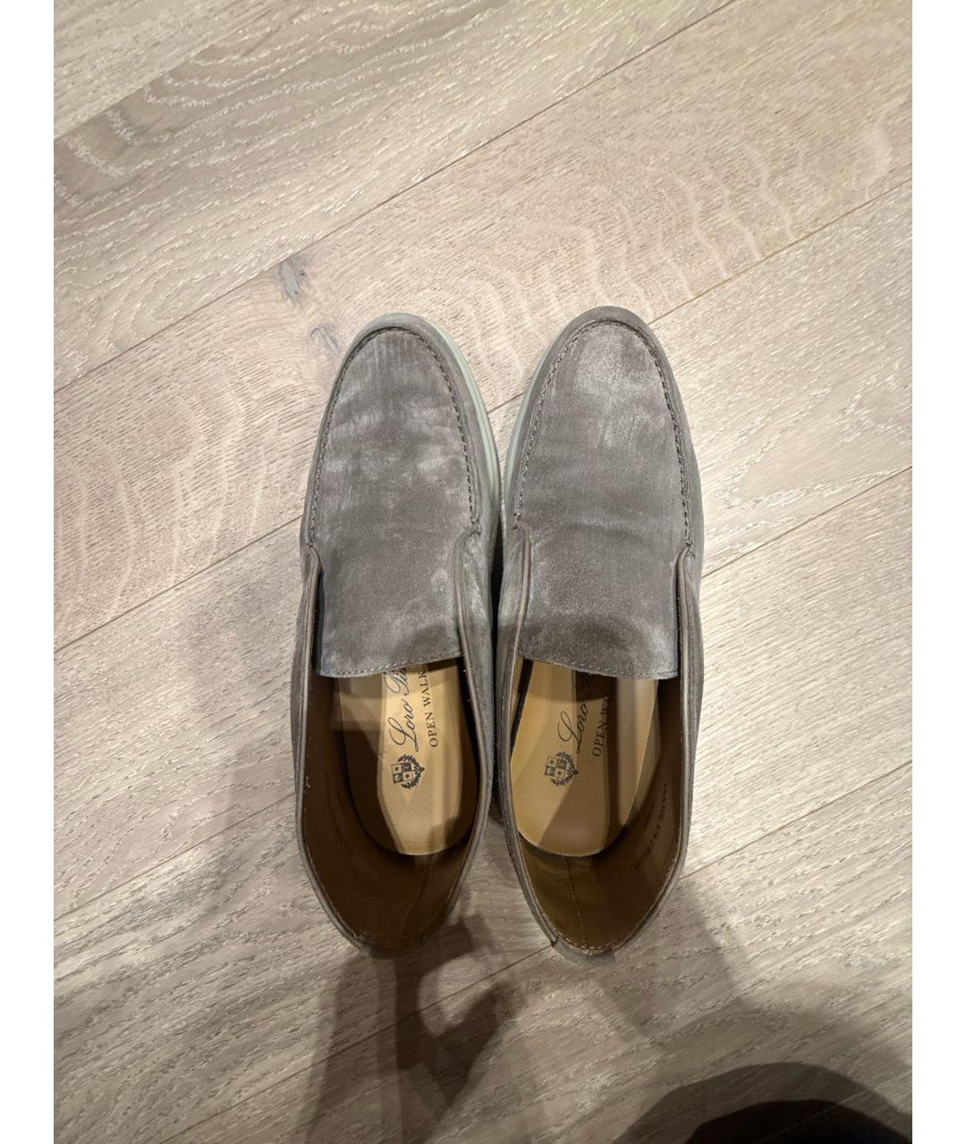 LORO PIANA Коричневые замшевые лоферы, фото 3