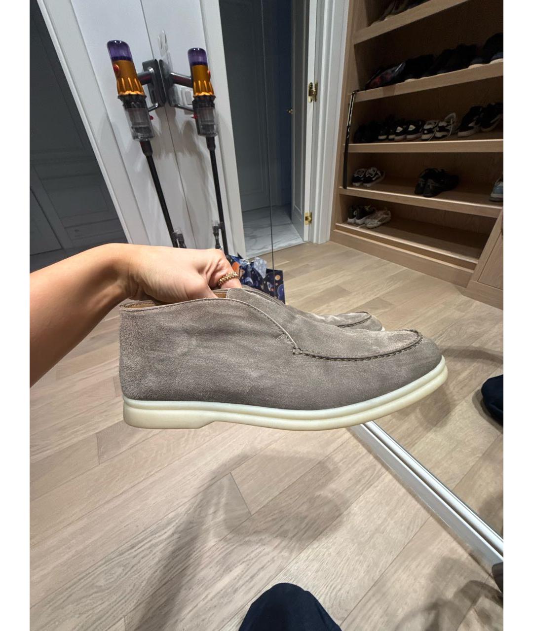 LORO PIANA Коричневые замшевые лоферы, фото 5