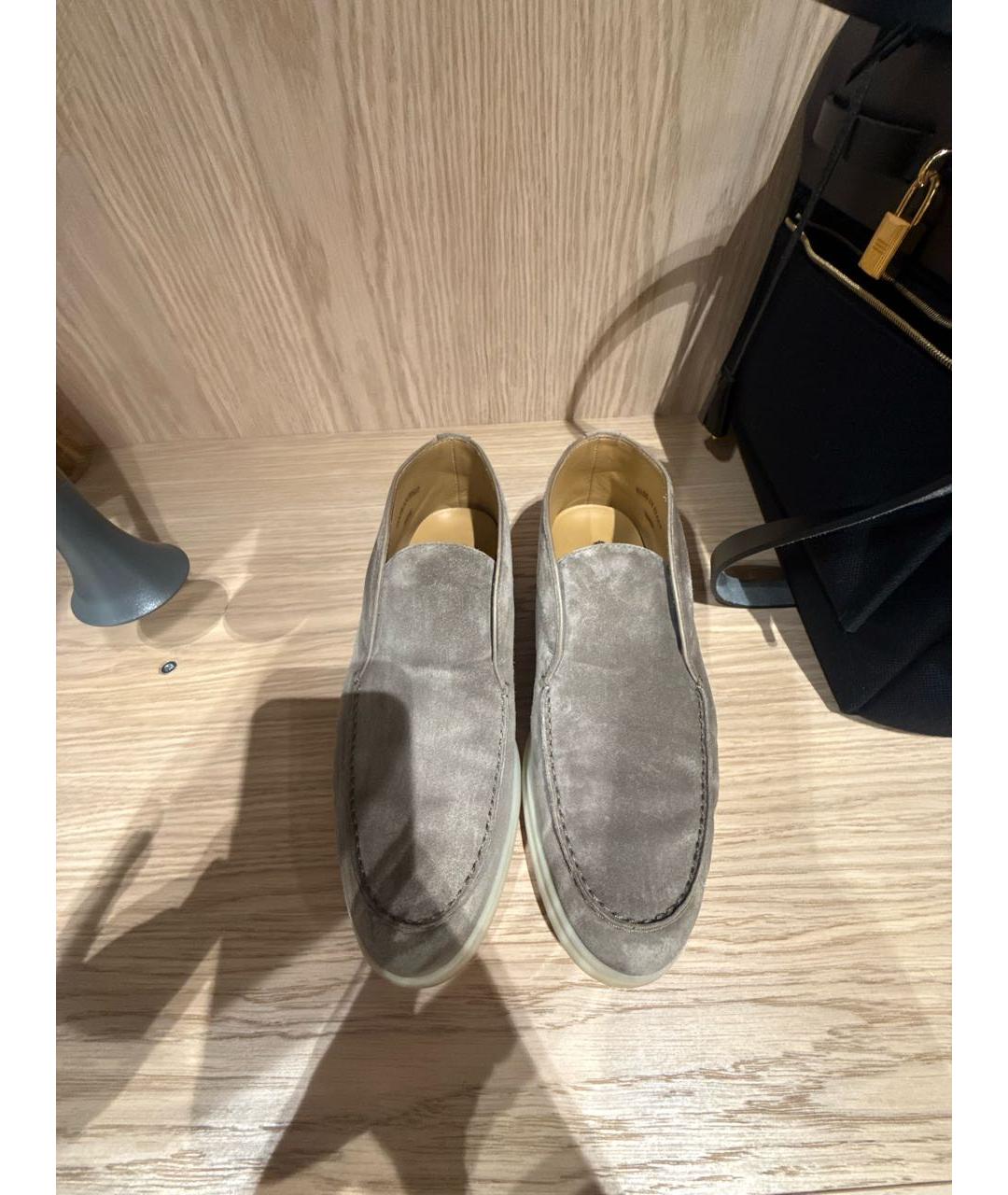 LORO PIANA Коричневые замшевые лоферы, фото 2