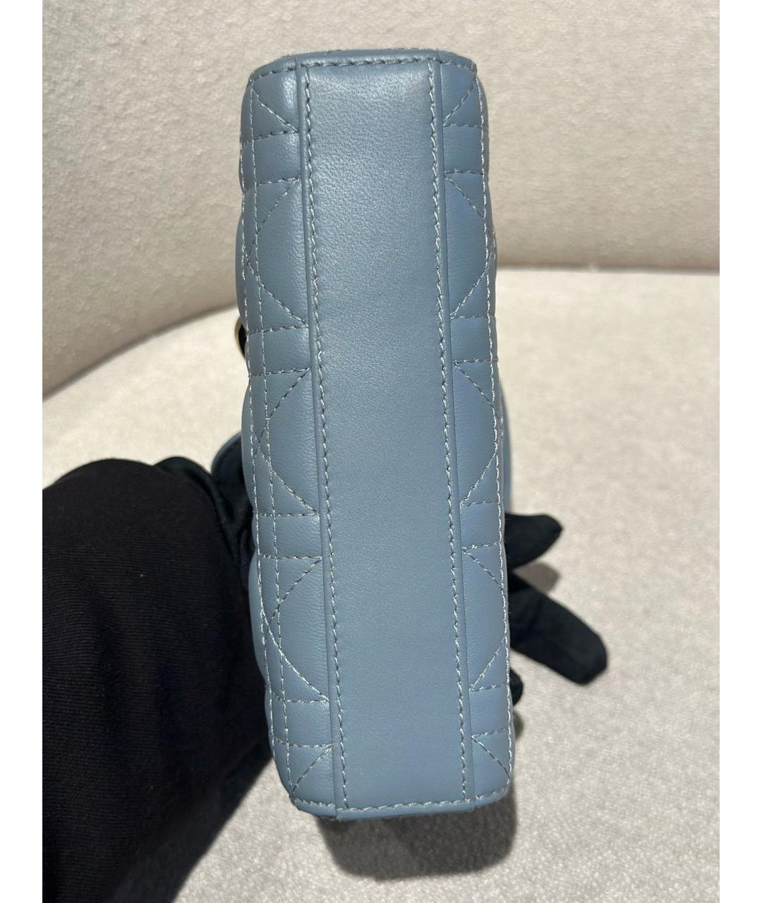 CHRISTIAN DIOR Голубая кожаная сумка через плечо, фото 7