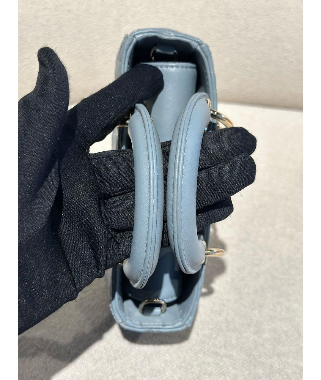 CHRISTIAN DIOR Голубая кожаная сумка через плечо, фото 6