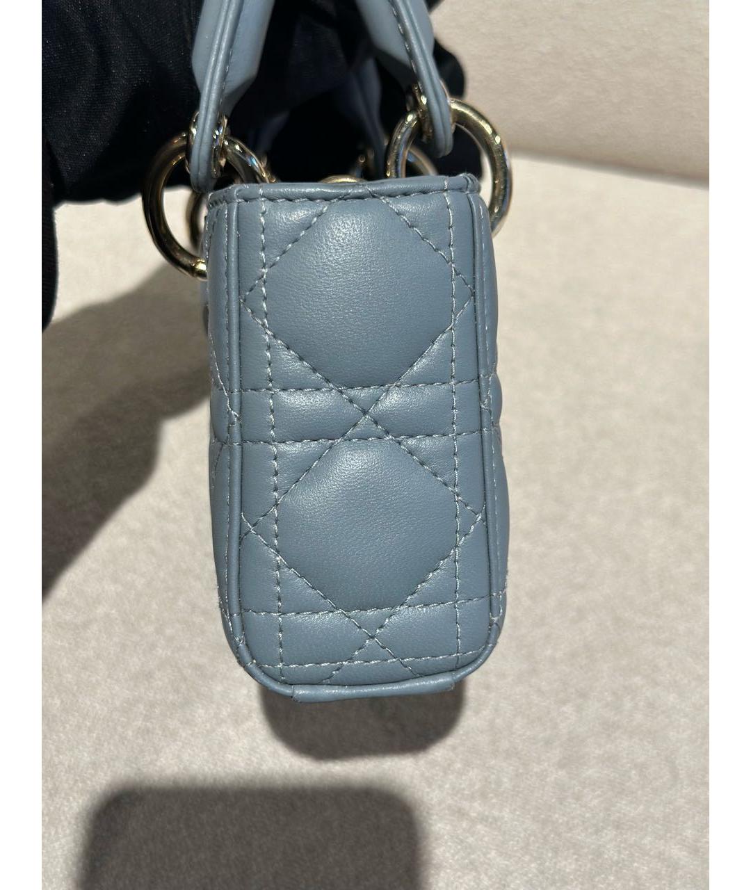CHRISTIAN DIOR Голубая кожаная сумка через плечо, фото 5