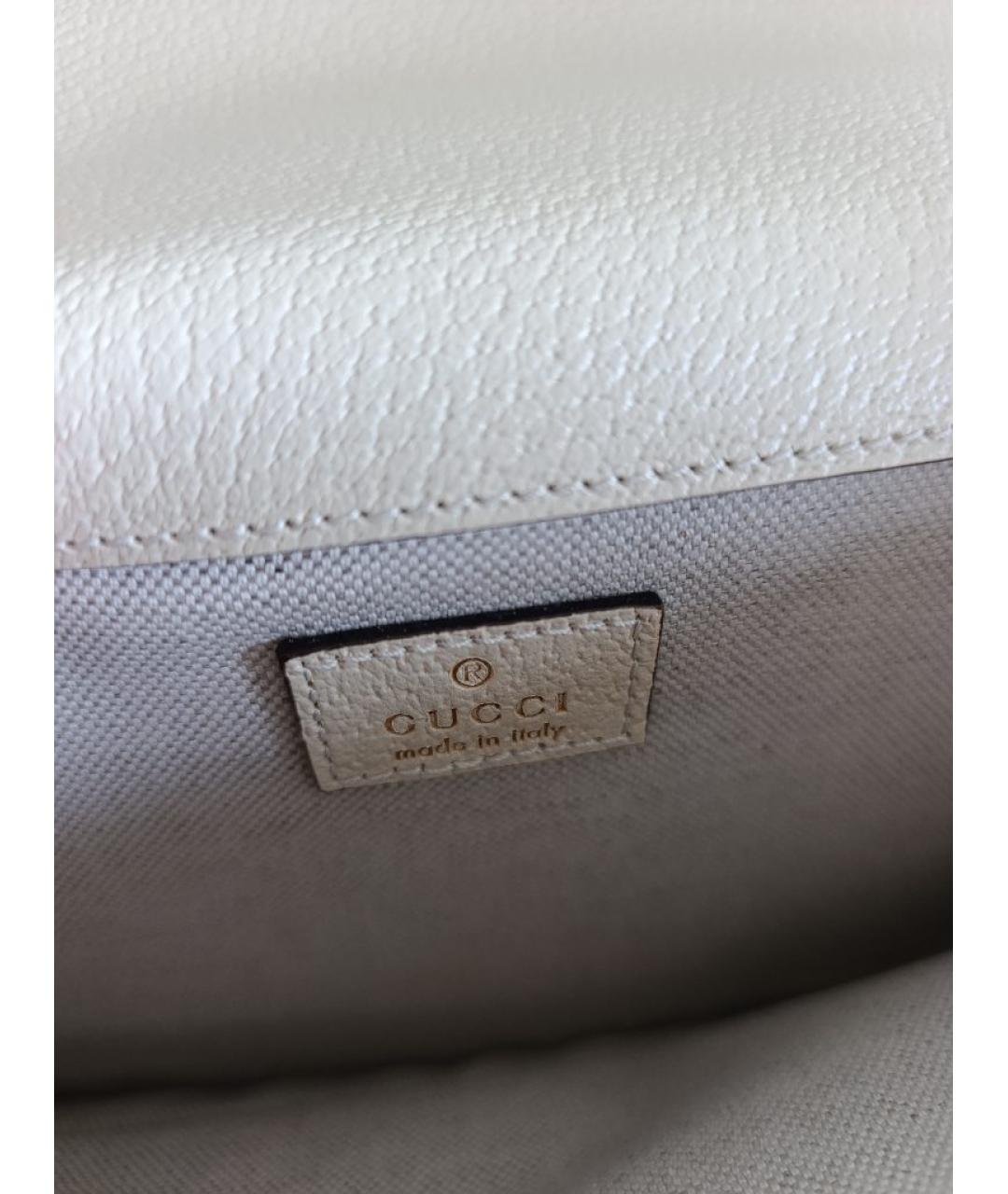 GUCCI Бежевая кожаная сумка через плечо, фото 4