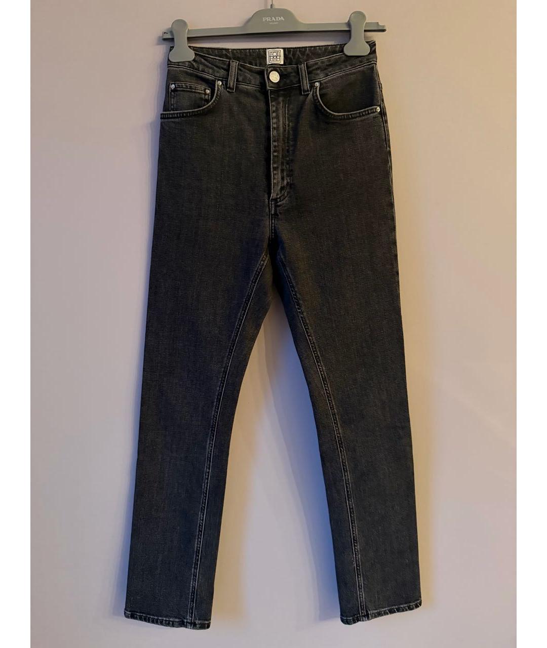 TOTEME Серые хлопковые прямые джинсы, фото 6