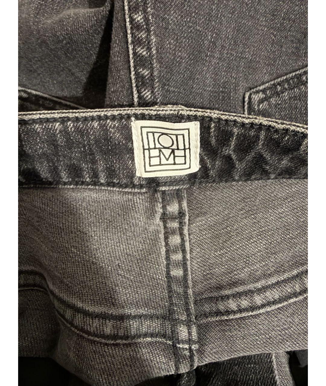 TOTEME Серые хлопковые прямые джинсы, фото 4