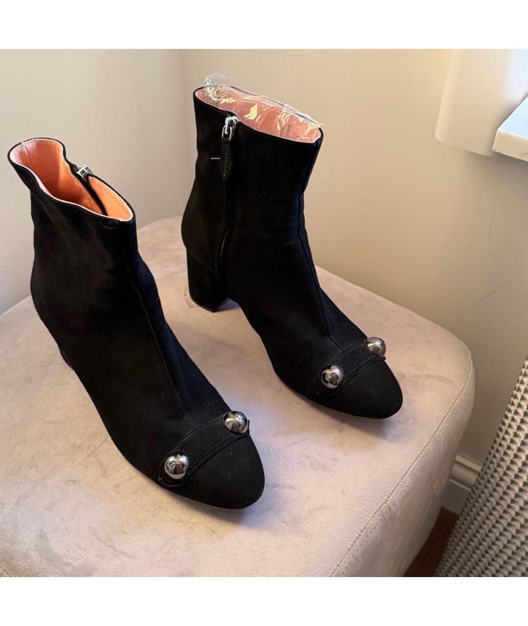 ROCHAS Черные замшевые ботильоны, фото 4